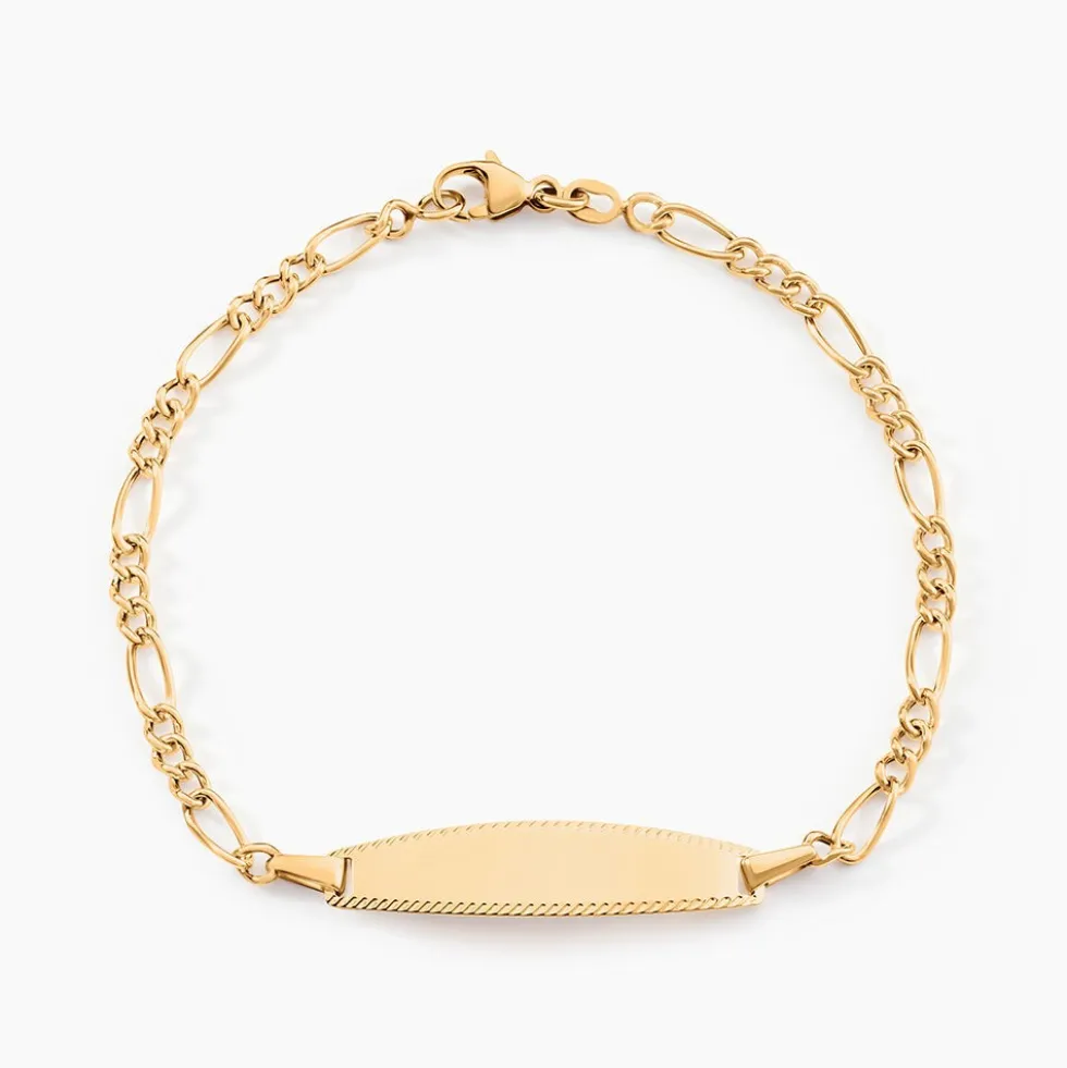 Bracelet Identité Bartolomee Maille Alternee 1/3 Or Jaune
