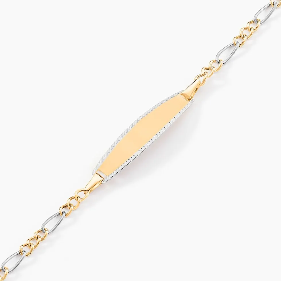Bracelet Identité Bartolomee Maille Alternee 1/3 Or Bicolore