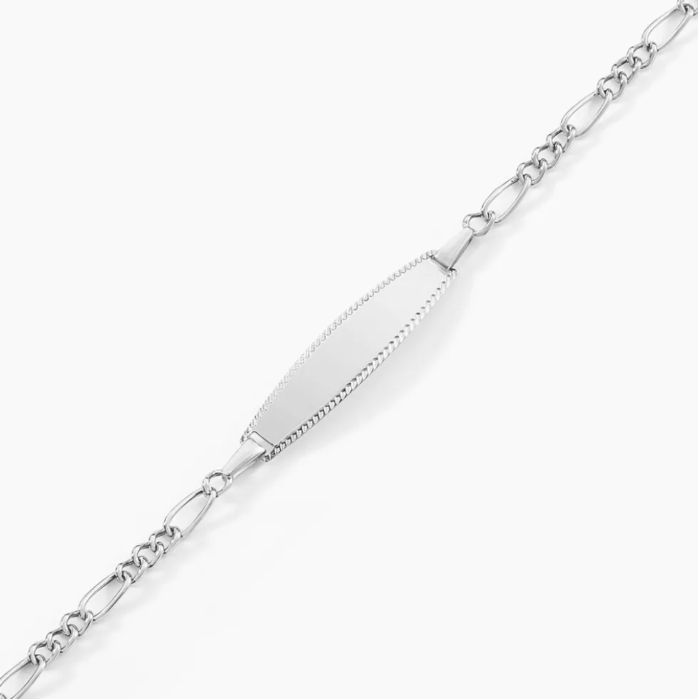 Bracelet Identité Bartolomee Maille Alternee 1/3 Or Blanc