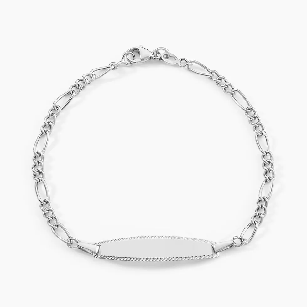 Bracelet Identité Bartolomee Maille Alternee 1/3 Or Blanc