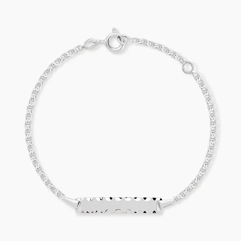 Bracelet Identité Esta Maille Forçat Or Blanc