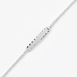 Bracelet Identité Esta Maille Forçat Or Blanc