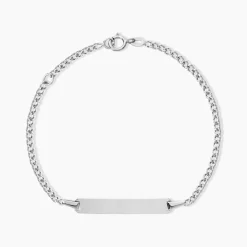Bracelet Identité Etheline Maille Gourmette Or Blanc