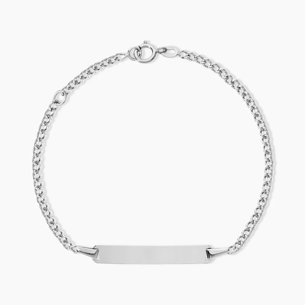 Bracelet Identité Etheline Maille Gourmette Or Blanc