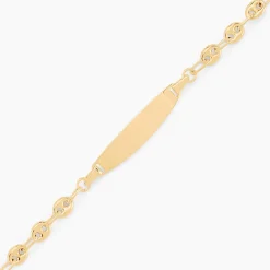 Bracelet Identité Evin Maille Grain De Cafe Or Jaune