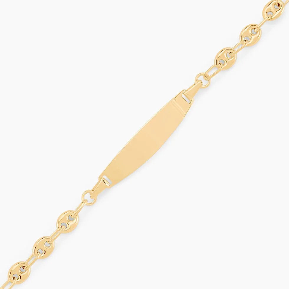 Bracelet Identité Evin Maille Grain De Cafe Or Jaune