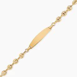 Bracelet Identité Evin Maille Grain De Cafe Or Jaune