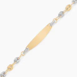 Bracelet Identité Evin Maille Grain De Cafe Or Bicolore