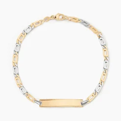 Bracelet Identité Fanelia Maille Marine Or Bicolore