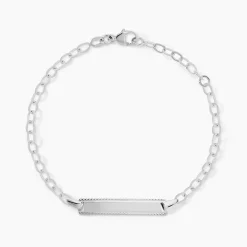 Bracelet Identité Gaspardine Maille Forçat Or Blanc