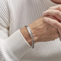 Bracelet Identité Phebus Him Classique Acier Blanc