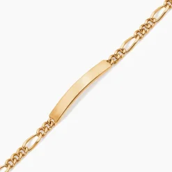 Bracelet Identité Plaqué Or Jaune Bixente