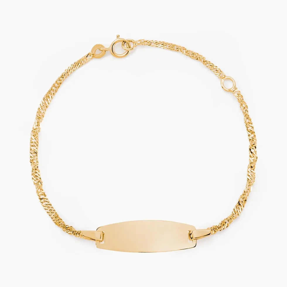 Bracelet Identite Bebe Or Jaune Ericka