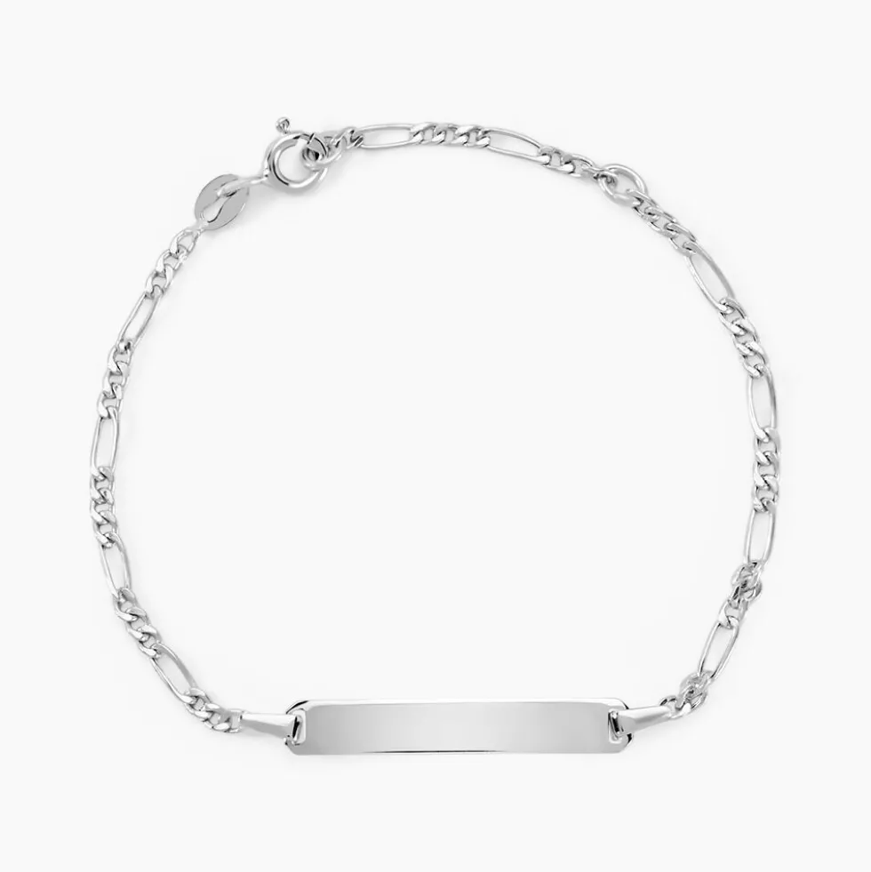 Bracelet Identite Bebe Or Blanc Bartolomee