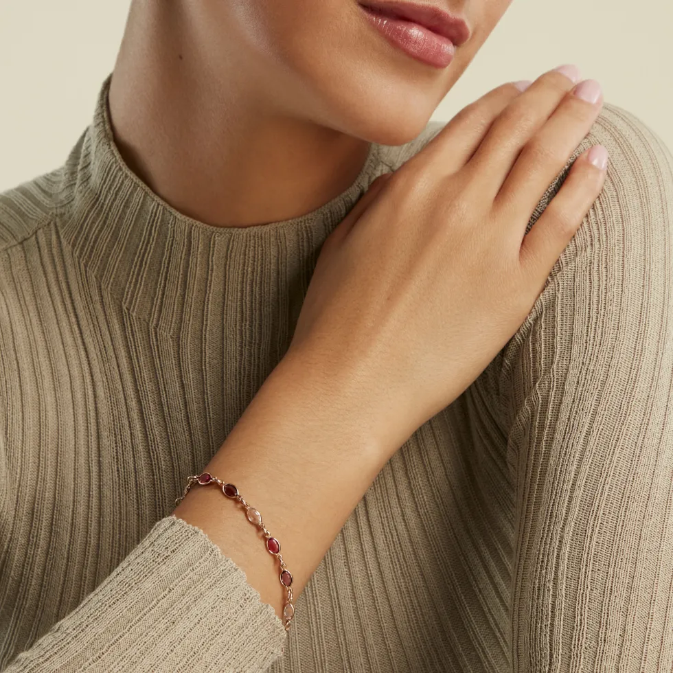 Bracelet Ilvaae Plaqué Or Jaune Pierre De Synthese