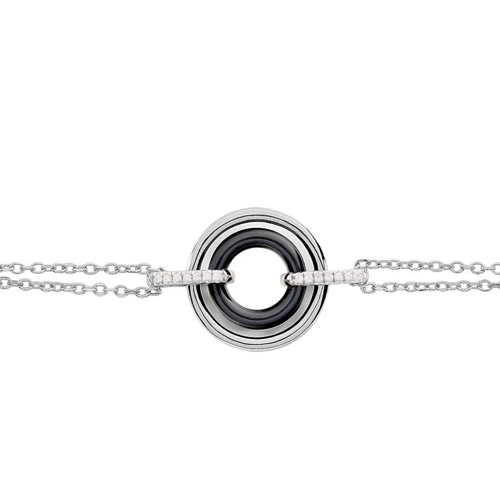 Bracelet Ina Argent Blanc Céramique Et Oxyde De Zirconium