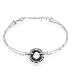 Bracelet Ina Argent Blanc Céramique Et Oxyde De Zirconium