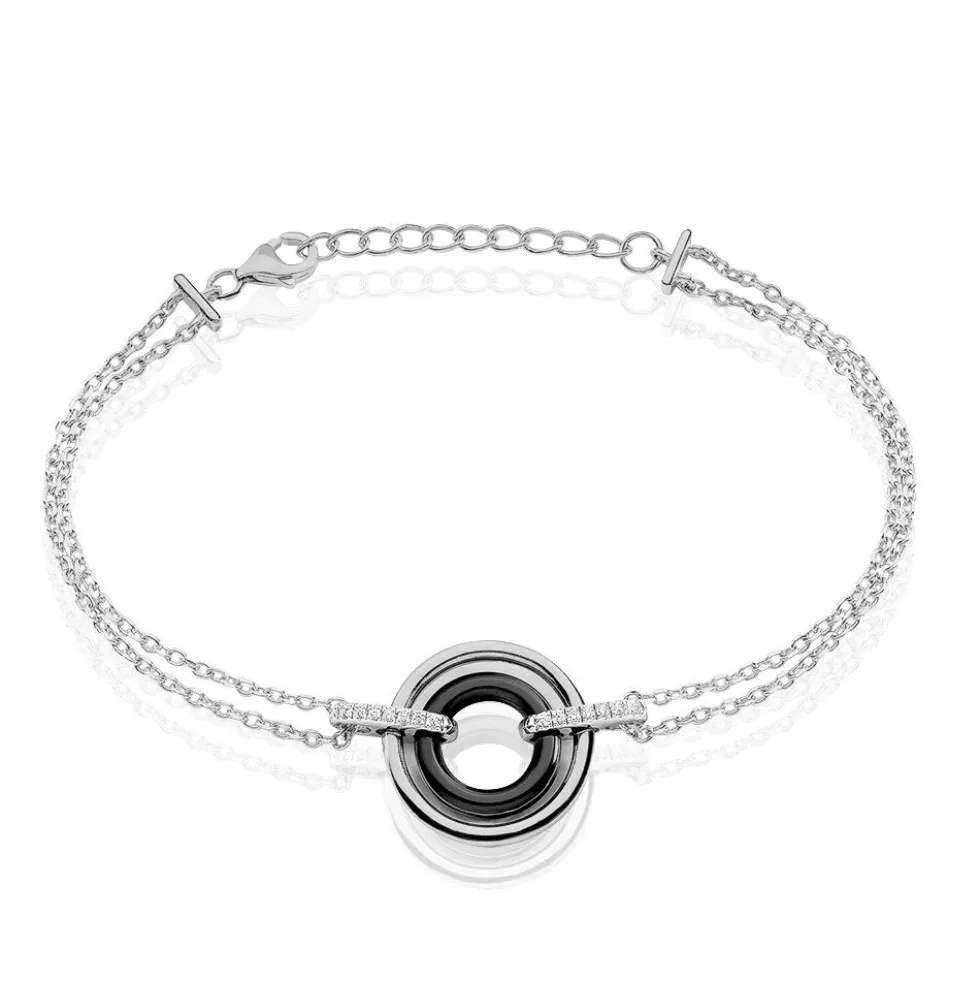 Bracelet Ina Argent Blanc Céramique Et Oxyde De Zirconium