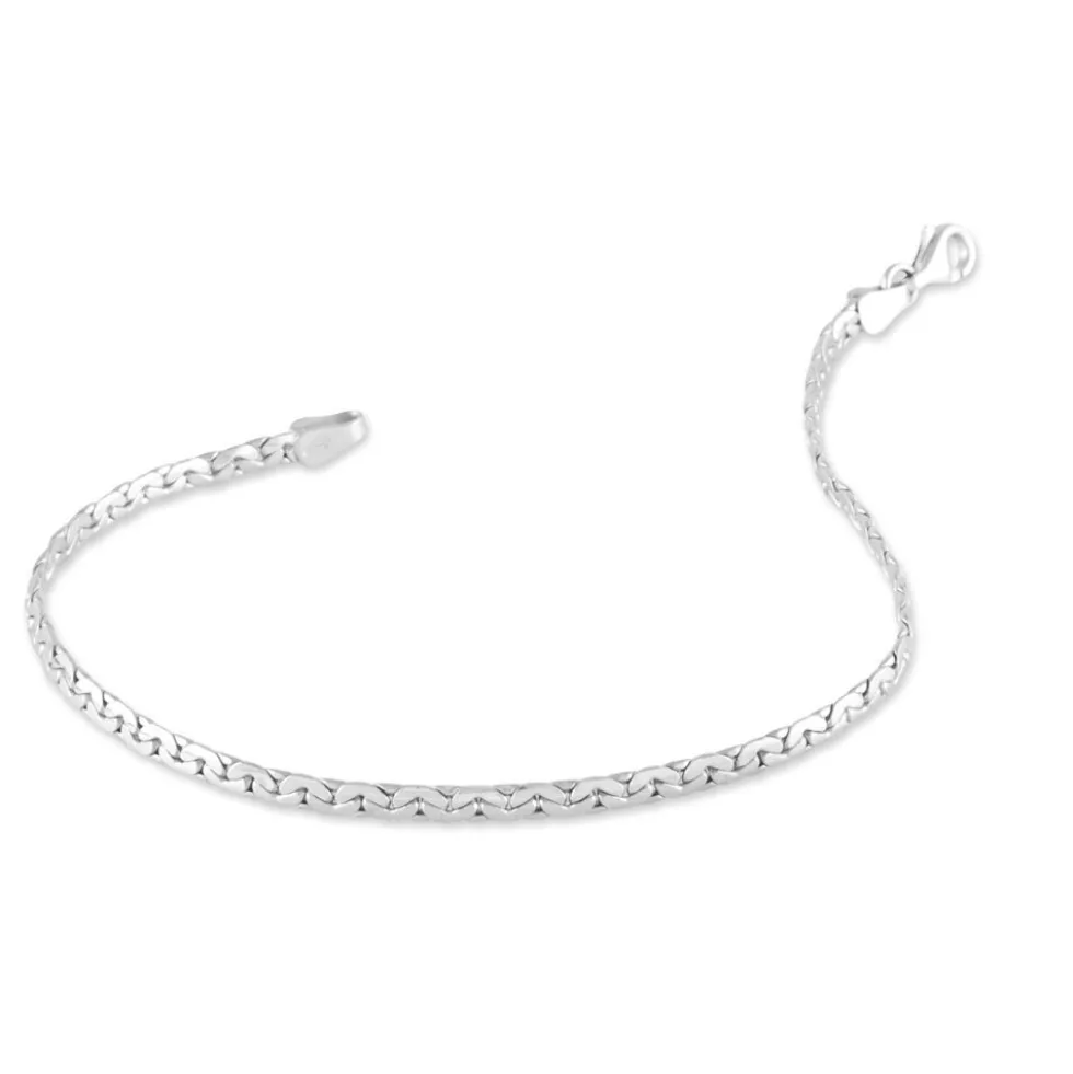 Bracelet Ivy Maille Haricot Or Blanc