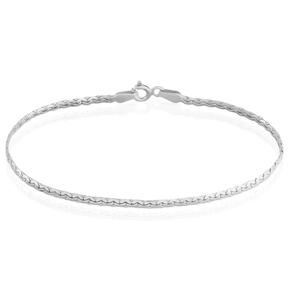 Bracelet Ivy Maille Haricot Or Blanc