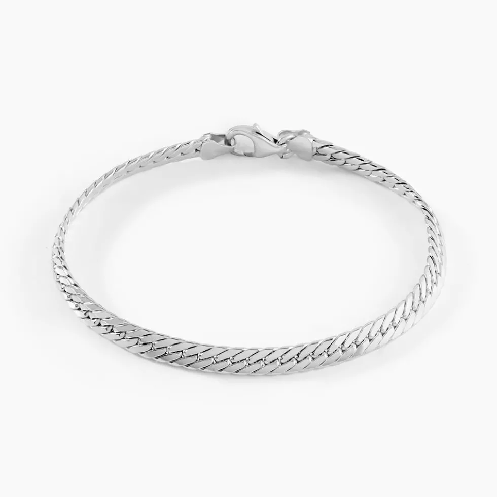 Bracelet Izel Maille Anglaise Or Blanc