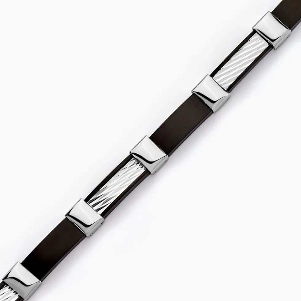 Bracelet Jack Acier Blanc Noir