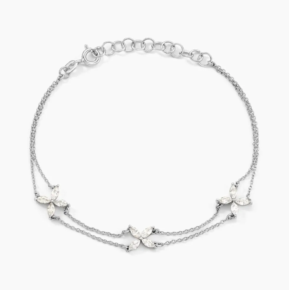 Bracelet Jacquine Argent Blanc Oxyde De Zirconium
