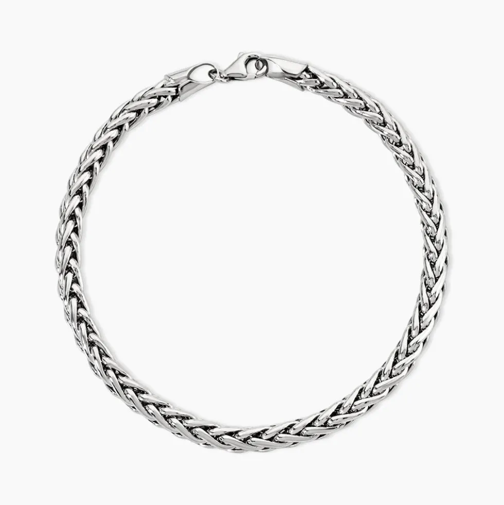 Bracelet Jany Maille Palmier Or Blanc