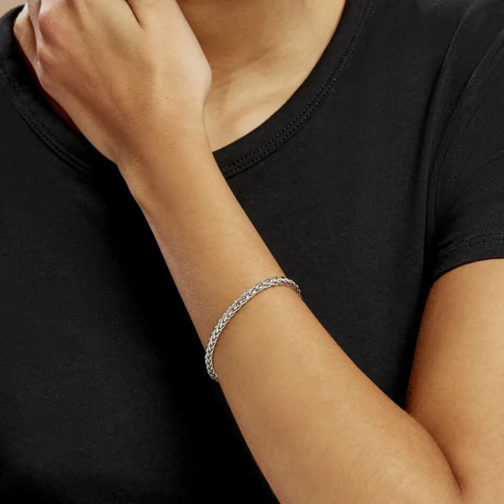 Bracelet Jany Maille Palmier Or Blanc