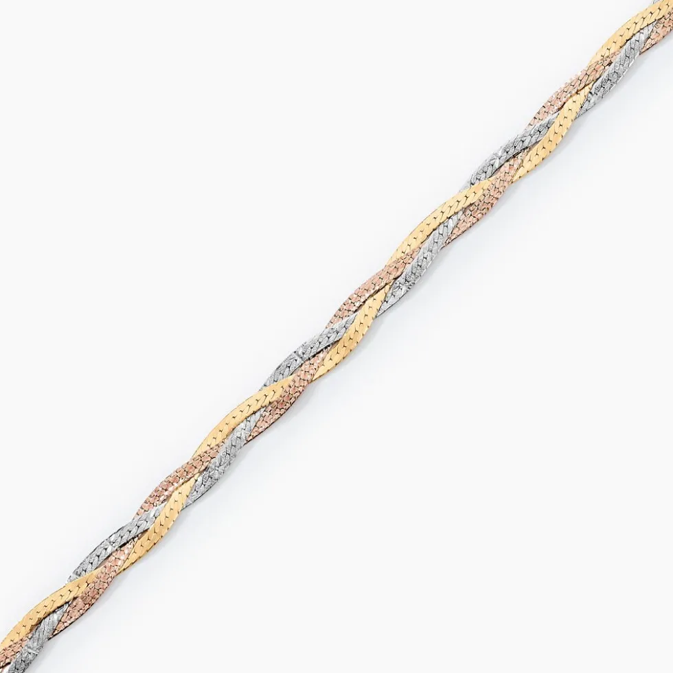 Bracelet Jasmin Tresse Or Tricolore
