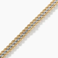 Bracelet Jerry Maille Corde 3 Rangs Or Bicolore
