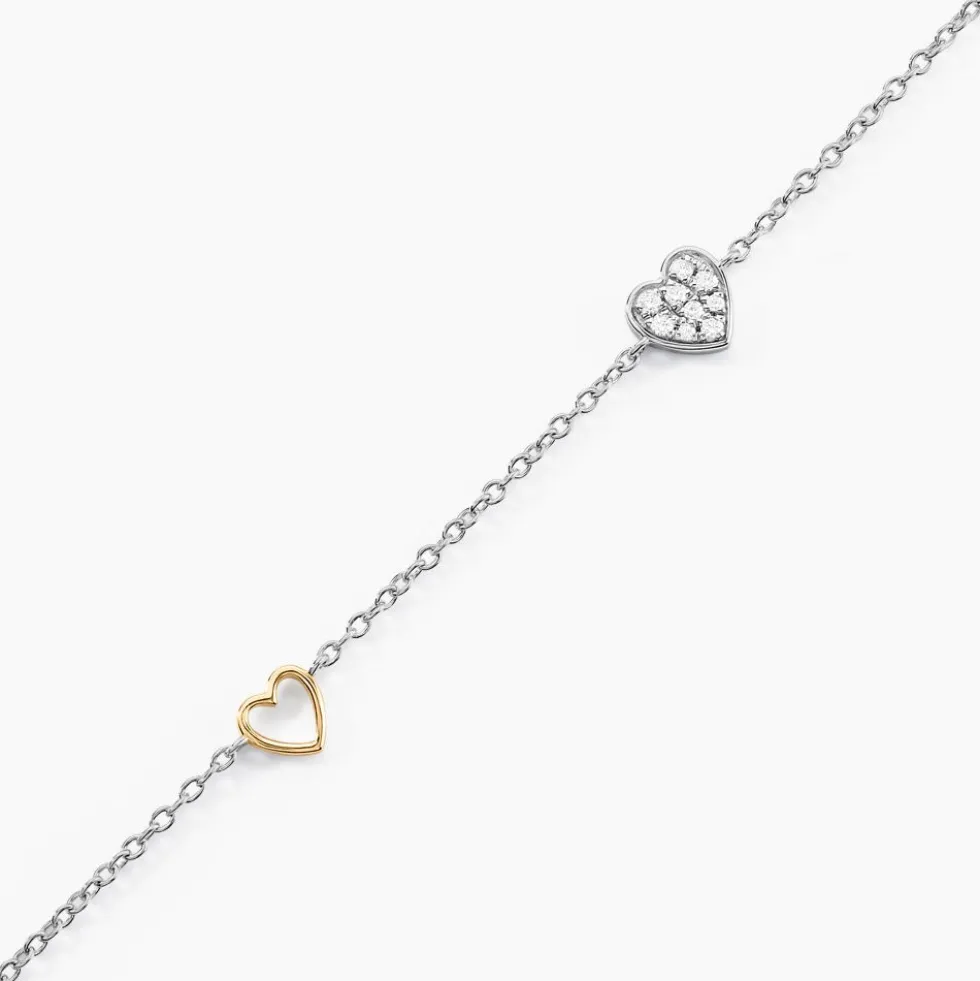 Bracelet Joia Or Jaune Argent Blanc Oxyde De Zirconium