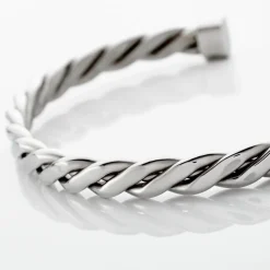 Bracelet Jonc Acier Blanc Alexandru