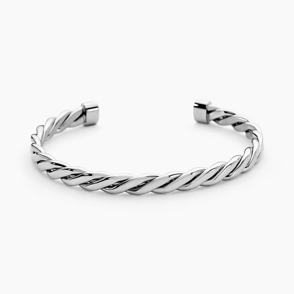 Bracelet Jonc Acier Blanc Alexandru