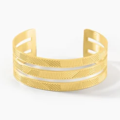 Bracelet Jonc Acier Dore Sirine