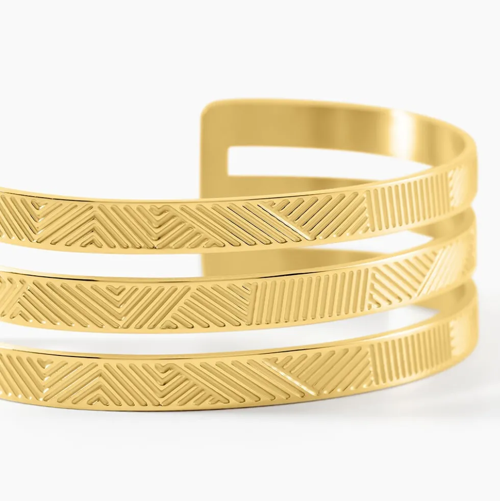Bracelet Jonc Acier Dore Sirine