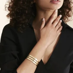 Bracelet Jonc Acier Dore Sirine