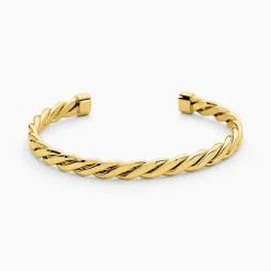 Bracelet Jonc Acier Dore Alexandru