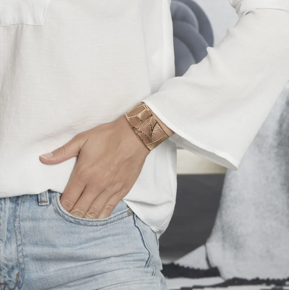 Bracelet Jonc Andor Acier Dore