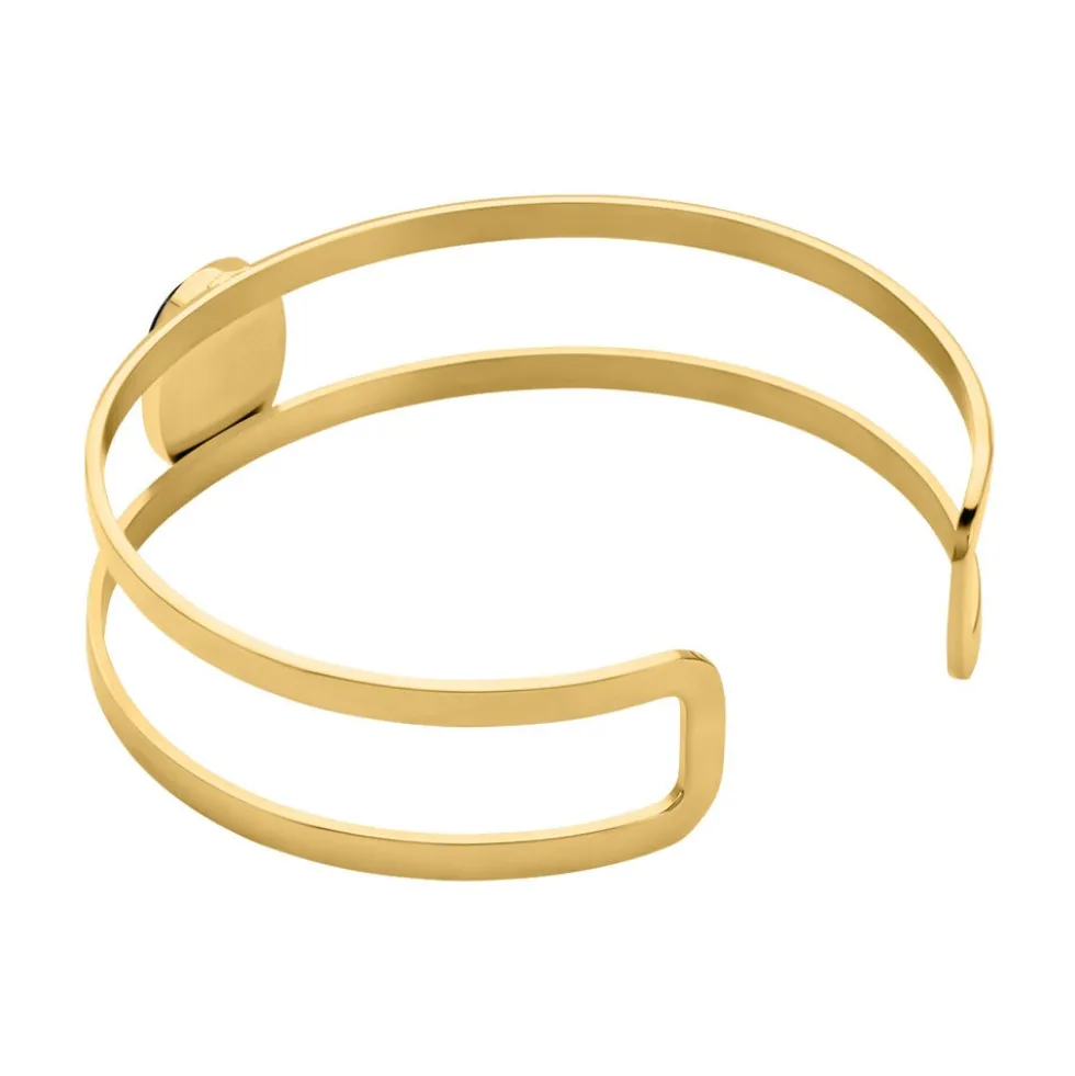 Bracelet Jonc Eline Acier Jaune Pierre De Synthese