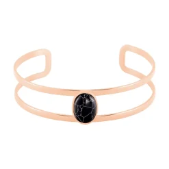Bracelet Jonc Eline Acier Rose Pierre De Synthese
