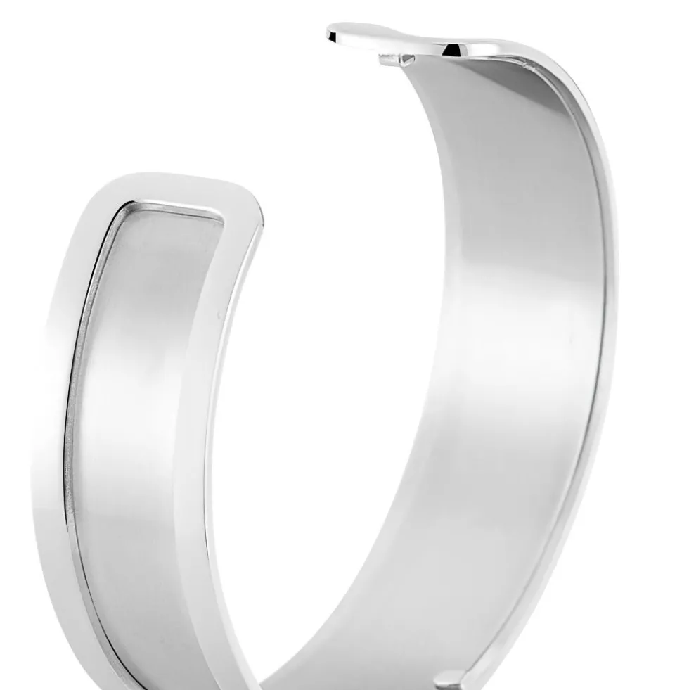Bracelet Jonc Eline Acier Blanc Pierre De Synthese
