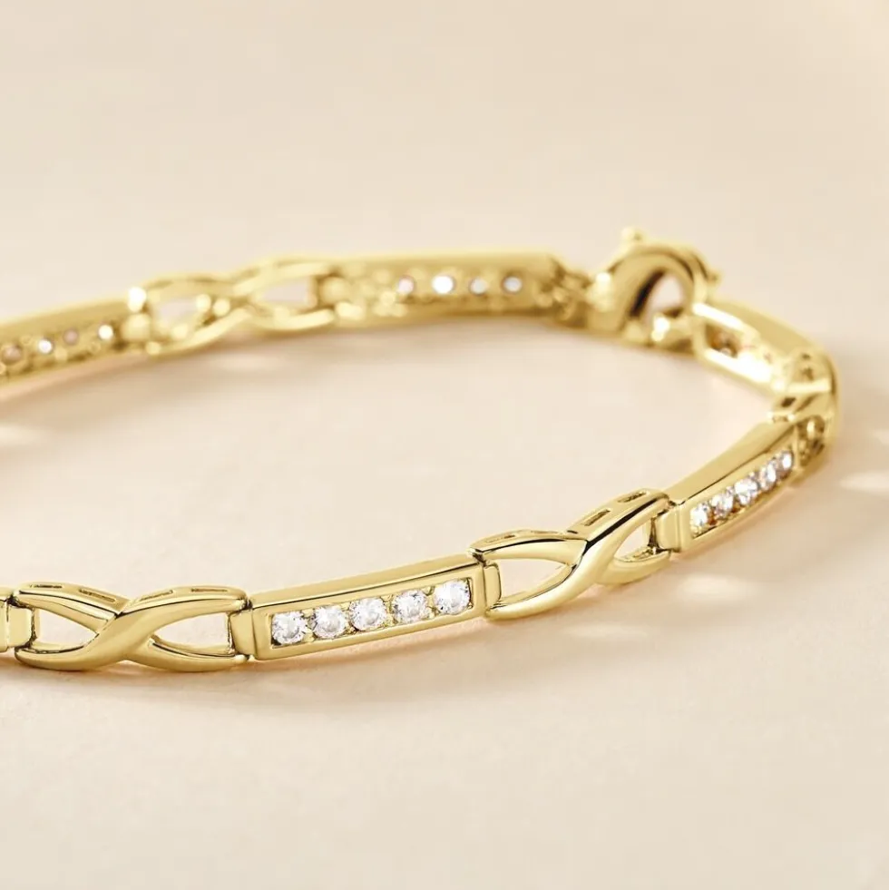 Bracelet Jonc Epiphanieae Plaqué Or Jaune Oxyde De Zirconium