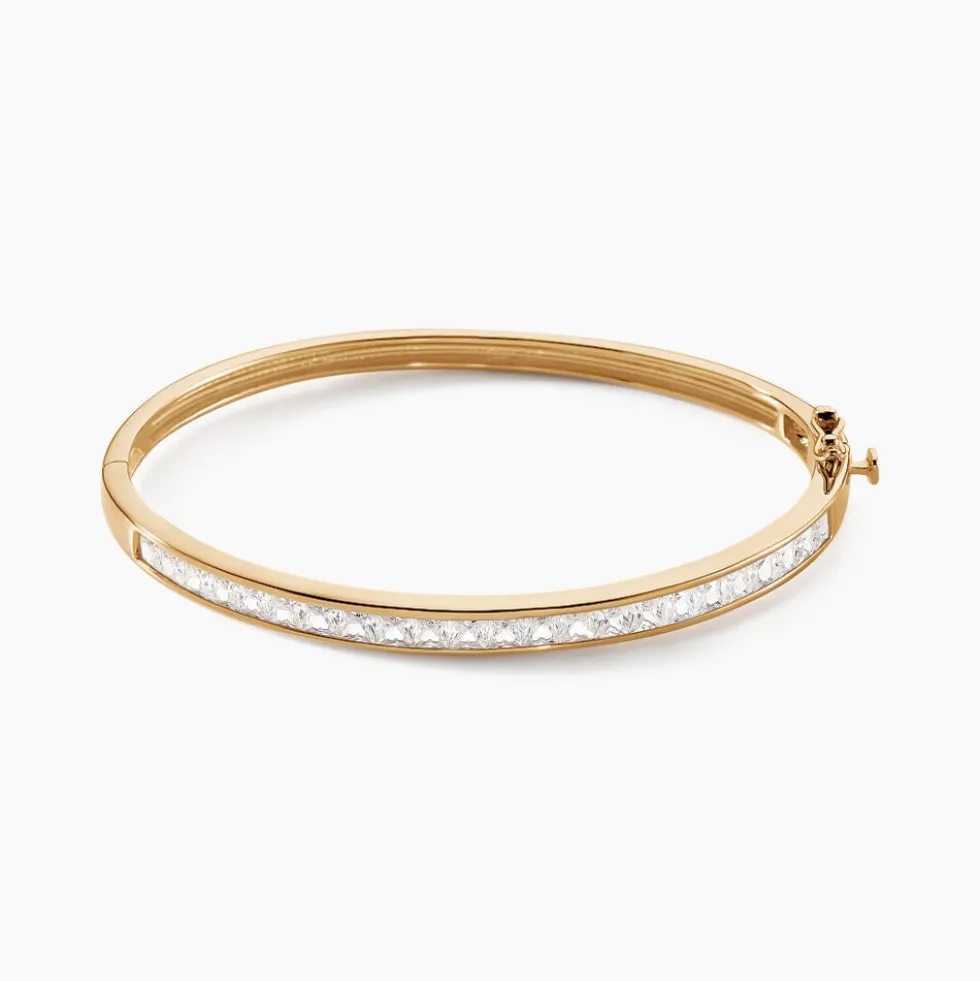 Bracelet Jonc Frieda Plaqué Or Jaune Oxyde De Zirconium