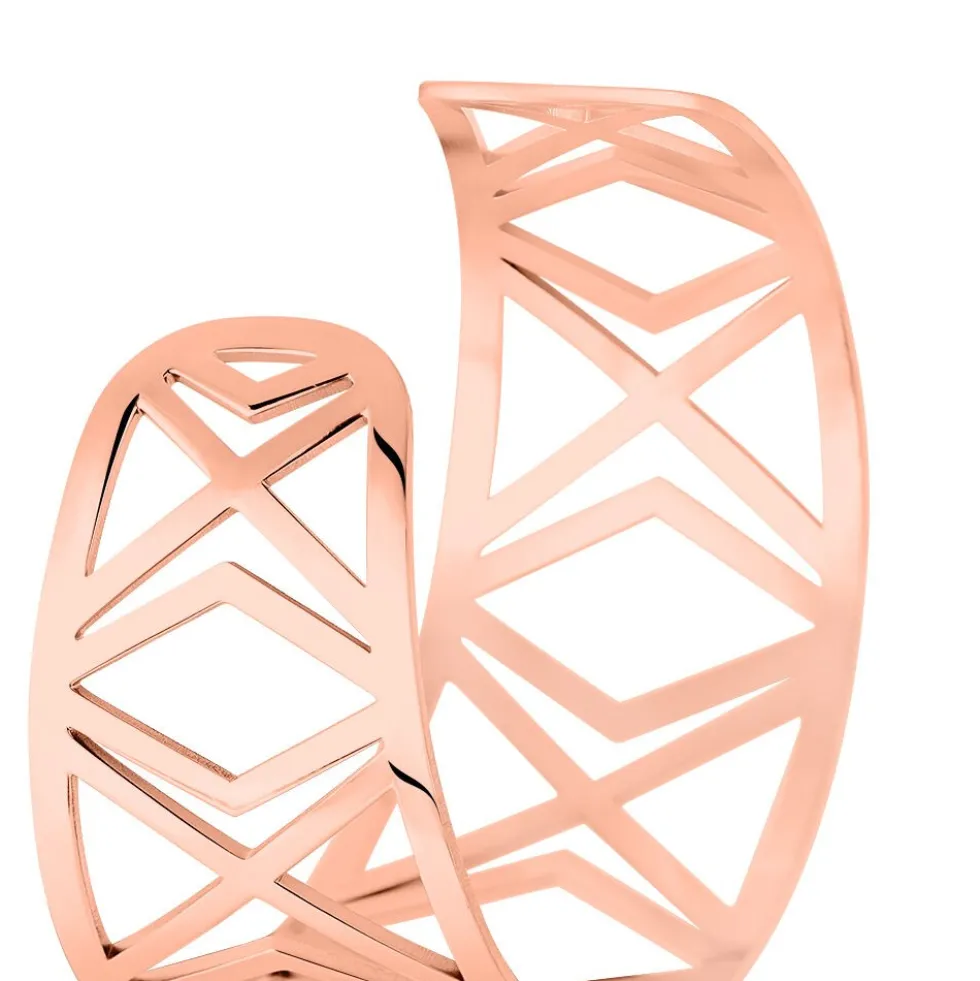 Bracelet Jonc Graphik Line Acier Blanc