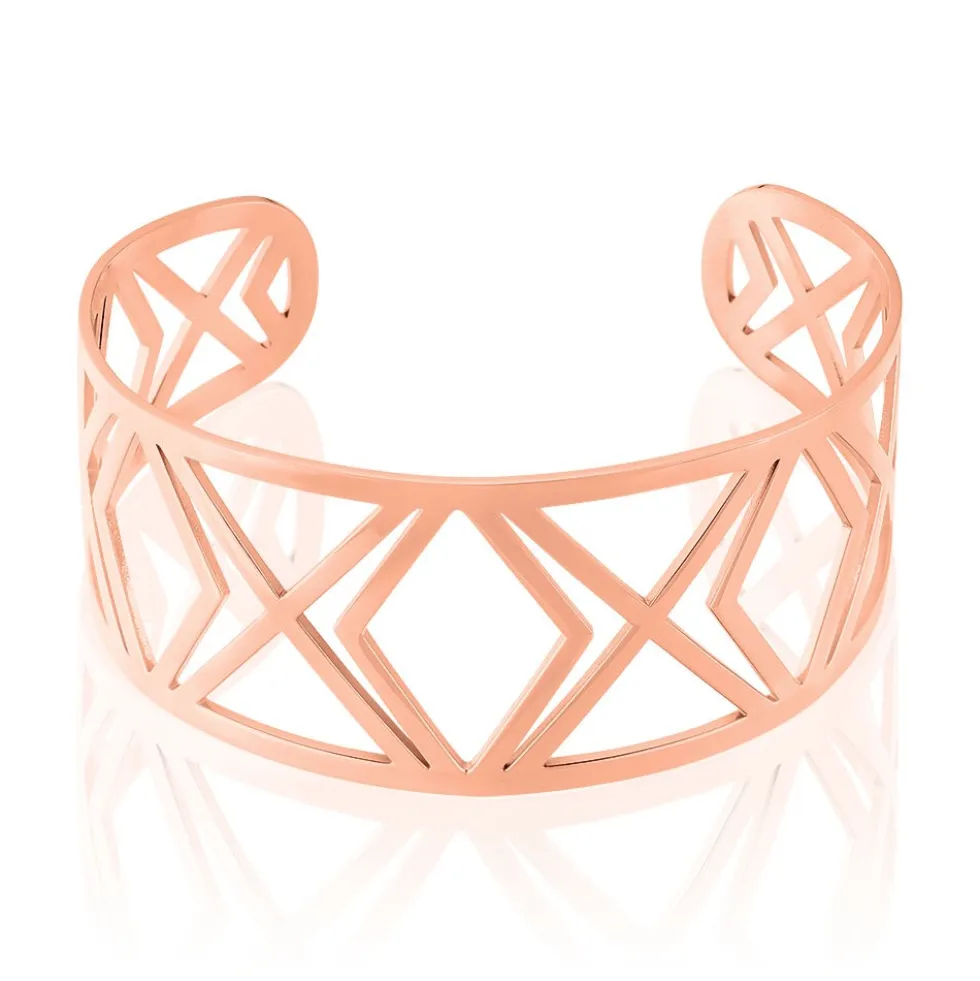 Bracelet Jonc Graphik Line Acier Blanc
