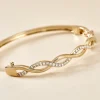 Bracelet Jonc Imae Plaqué Or Jaune Oxyde De Zirconium