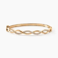 Bracelet Jonc Imae Plaqué Or Jaune Oxyde De Zirconium