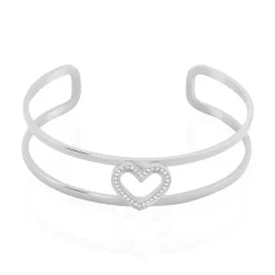 Bracelet Jonc Imagine Agnes Acier Blanc Cristal