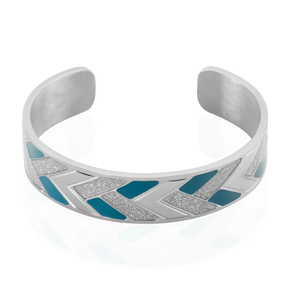 Bracelet Jonc Imagine Charlene Acier Blanc